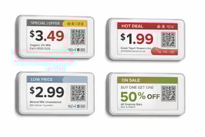 Nowe etykiety cenowe na półce